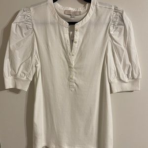 LOFT PUFF SLEEVE WHITE BLOUSE TOP